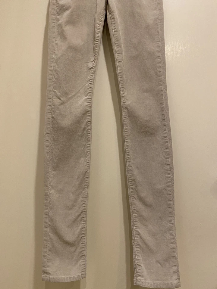 $230 Helmut Lang women's soft beige skinny straight Corduroy Pants Sz 24 Worn 1x - Imagem 4 de 4