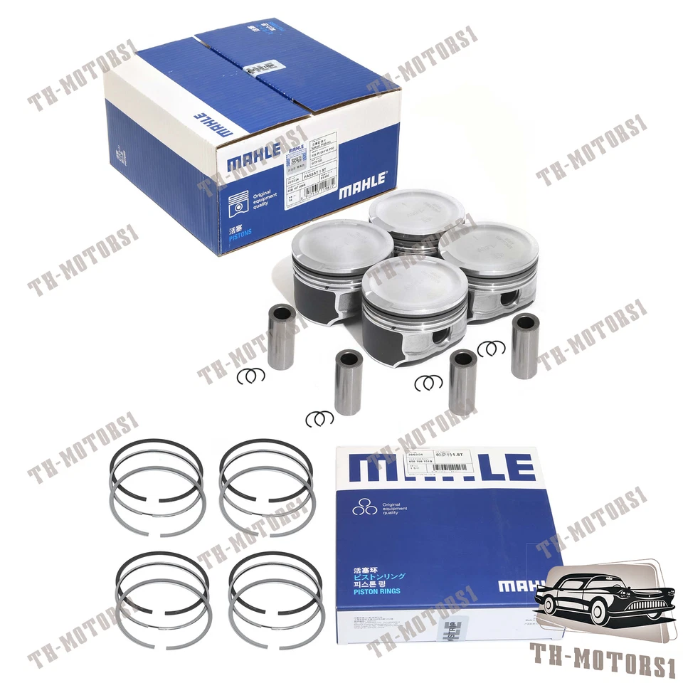 Juego de 4 pistones y anillos de motor 81 mm STD para VW Jetta Beetle Golf GTI Audi A4 1.8T Foto 3 de 4