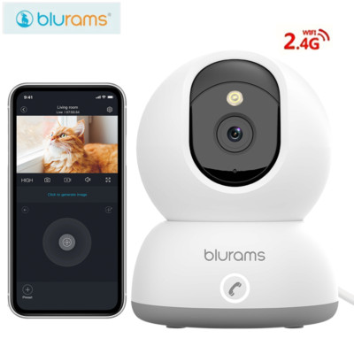 blurams Security Camera Pet Cam Indoor Home 2.4GWIFI One-Touch Call Wired Cam 2K