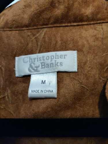 Christopher & Banks women's size M top brown color LS v-neck button up EUC - 第 4/7 張圖片