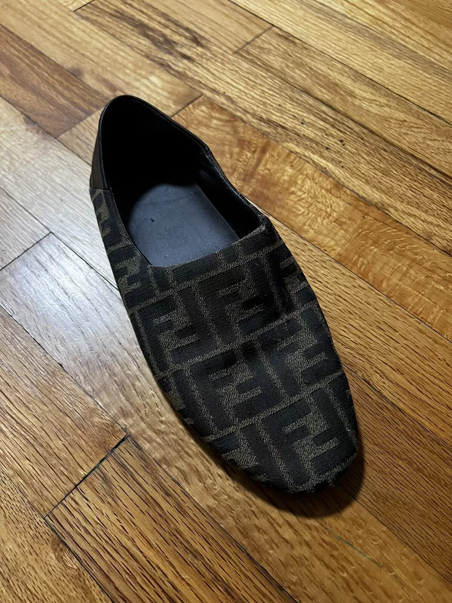Fendi leather trim slipper shoe eBay