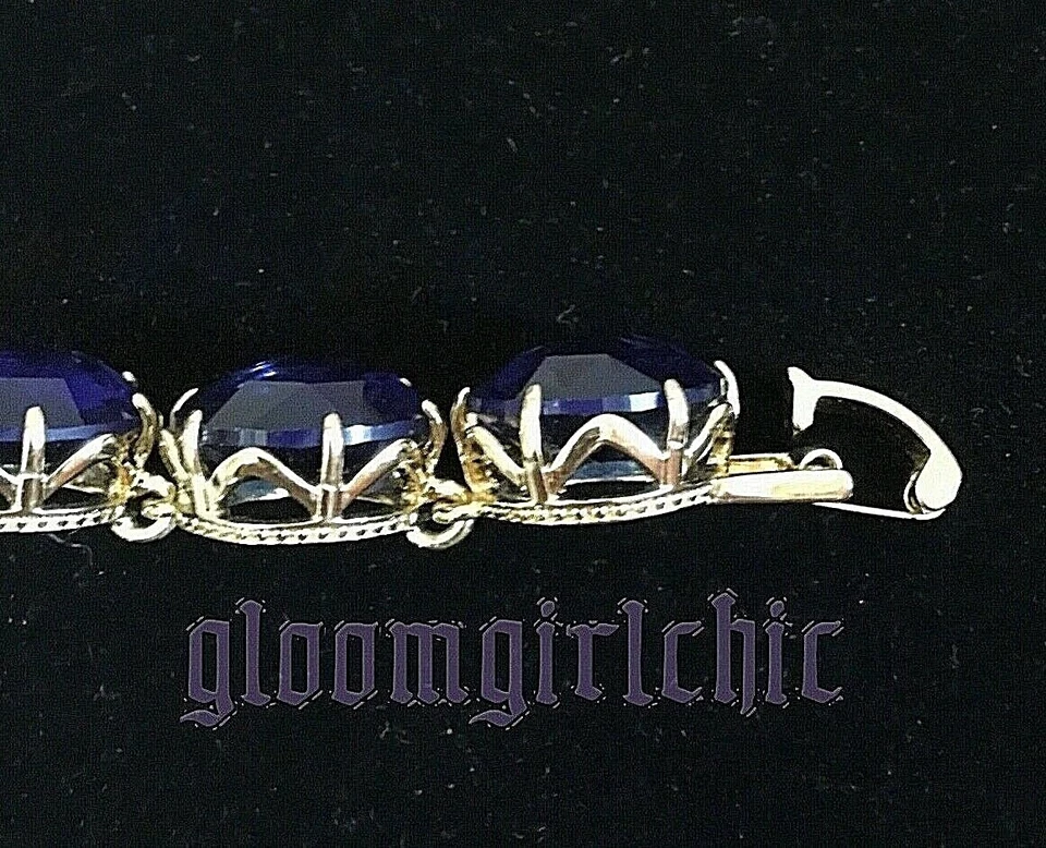 PULSERA CORONA AZUL REAL! Piedras azules oscuras con tono dorado amarillo ¡NUEVAS SIN ETIQUETAS! ¡ÚLTIMO! Foto 4 de 4