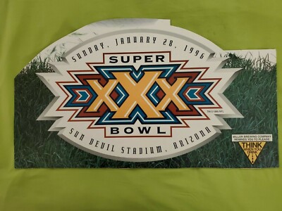 SUPER BOWL 30 LOGO SIGN - MILLER LITE PROMO DALLAS VS. PITTSBURG