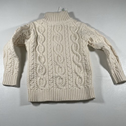 Hope Henry Kids Sweater XXS Cable Knit Cream Beige NWT Organic Cotton - Picture 11 of 15