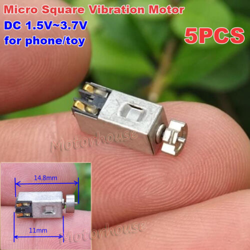 5pcs micro mini 5mm Square vibración vibratoria motor dc 1.5v-3.7v DIY placa Cell Phone