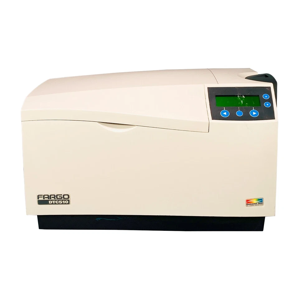 Fargo DTC510 Einseitig Full Farbe Ausweis Drucker Parallel Broken Plastik - Bild 3 von 4