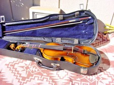 JOHANNES KOHR 3/4 VIOLIN VIOLA CASE AND BOW 1977 WESTERN GERMANY