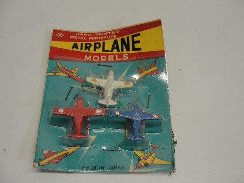 VINTAGE NEW HAND PAINTED METAL MINATURE AIRPLANE MODELS MADE IN JAPAN