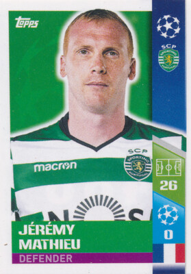 Mathieu Sticker Champions League Sticker 17/18 - 488 - Jeremy Mathieu Play-Off ...