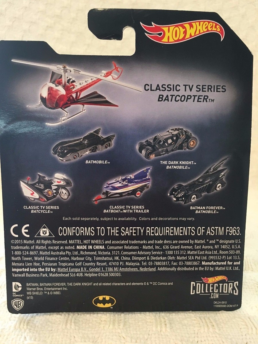 Hot Wheels Batman Classic TV Series Batcopter Die Cast Vehicle