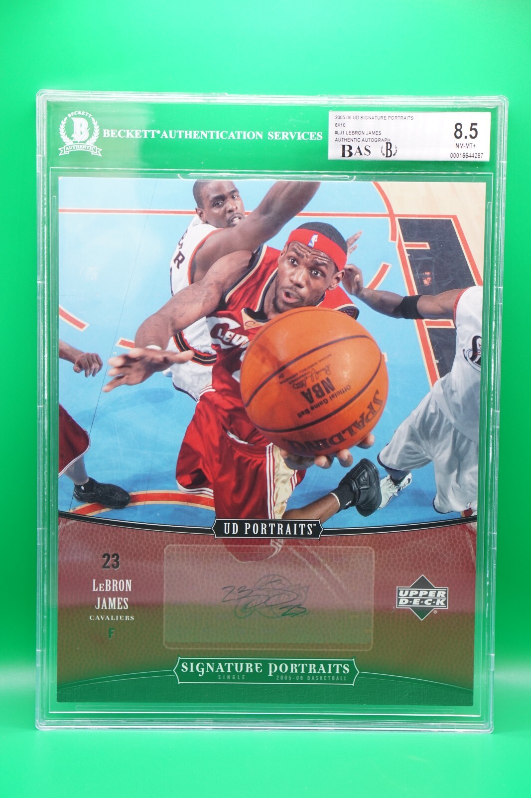 LeBron James Autographed Signed Cleveland Cavaliers 2005-06 UD Portraits #LJ1 Auto 8x10 BAS 8.5 POP 1 TM2 