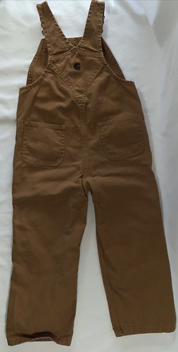 Carhartt Overalls Pants Youth 4T Biege Tan Canvas Outdoors Casual OX8609-B - Picture 7 of 14