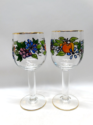 A set of 8 decorative wine glasses