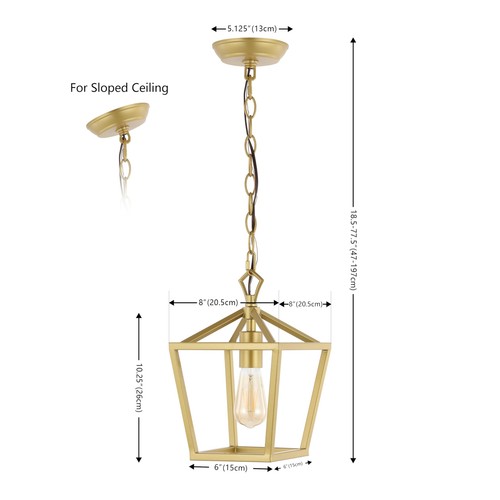 JONATHAN Y JYL7618B Pagoda 8" 1-Light Vintage Farmhouse Iron Chain Pagoda LED... - Picture 4 of 6