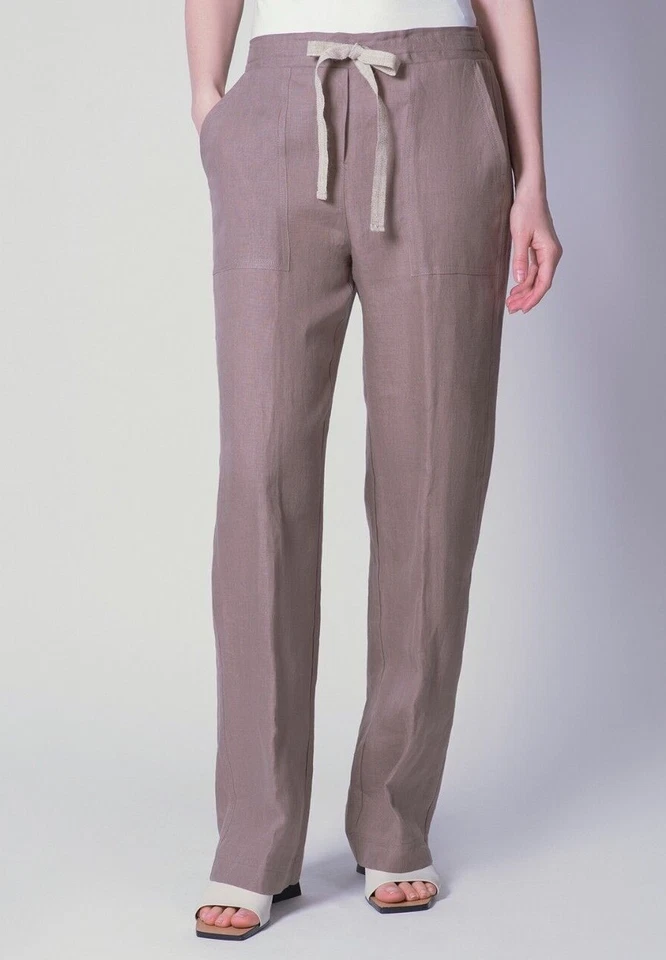 1stAmerican Pantalone da Donna 100% Puro Lino Made in Italy Pantalaccio Estivo - Immagine 4 di 4