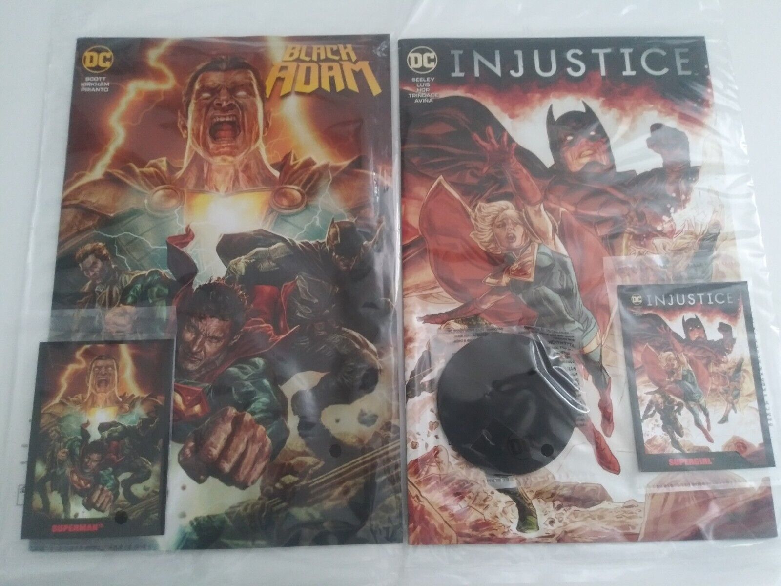 Black Adam Injustice Lot of 2 Page Punchers McFarlane Comic Books NEW
