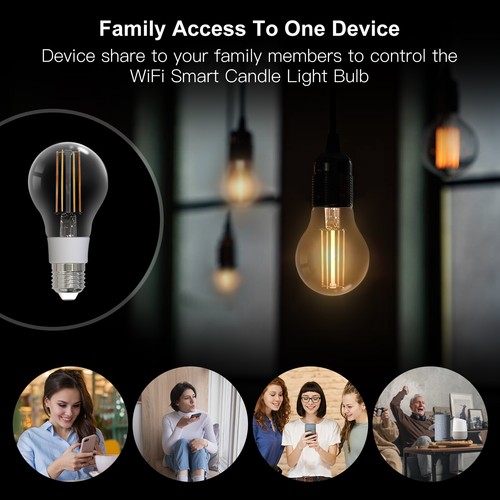 MOES WiFi Smart Filament Bulb LED Light Lamp A60 E27 Dimmable 7W 2700K-6500K APP - Picture 15 of 15