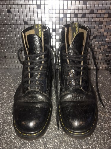 Vintage Dr Marten Black Croc Crocodile 