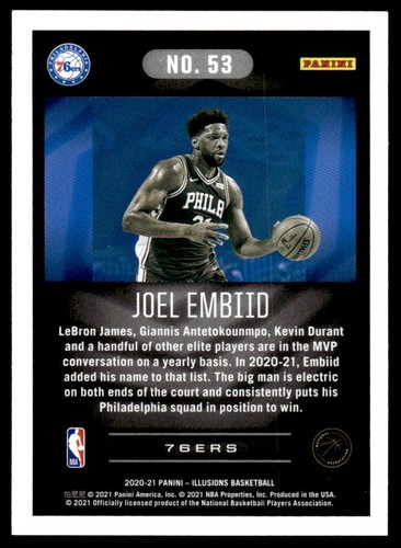 2020-21 Panini Illusions Joel Embiid #53 Philadelphia 76ers - Picture 2 of 2