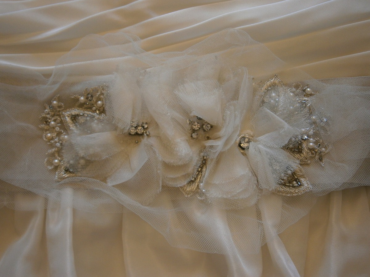 Kleinfeld Wedding Dress Sash Belt Swarovski Crystals Pearls  display picture 3