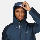 Regatta Mens Britedale Waterproof Jacket Hooded Torch Blue Rain Coat RRP 120