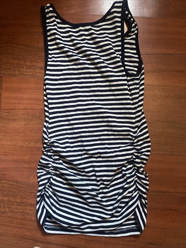Old Navy Maternity Shirt Womens Tank Top Stretch Striped Navy Blue Medium M - Picture 4 of 4