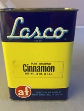 Vintage Rare Lasco Cinnamon Spice Can XL 16 OZ