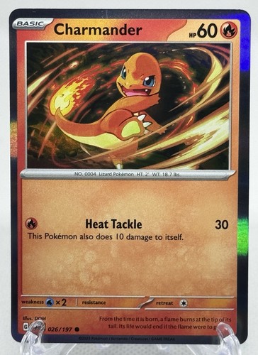 Pokemon Fiamme Ossidiana Holo Charmander 026/197 - Near Mint (NM) - Foto 2 di 3