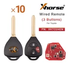 XHORSE XKTO24EN Wired Remote Key for Toyota Models Right 3 Buttons for VVDI2