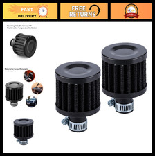 2pcs 12mm Oil Breather Filter Crankcase Vent Air Intake Filter - Black