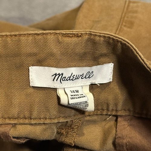 Madewell Hose Damen 16 W braun Leinenmischung hoher Bund weites Bein Plissee - Bild 3 von 12