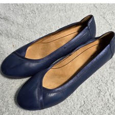 Vionic Caroll Navy Blue Leather Ballet Flats Women's Size 11