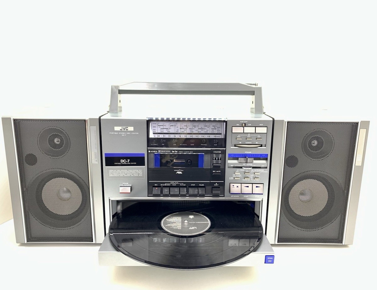 JVC DC7 BOOMBOX STEREO Radio Cassette Turntable Vintage OLD STOCK