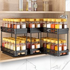 Pull Out Spice Rack Organizer for Cabinet, 3 Packs Slide Out Spice Racks Orga...