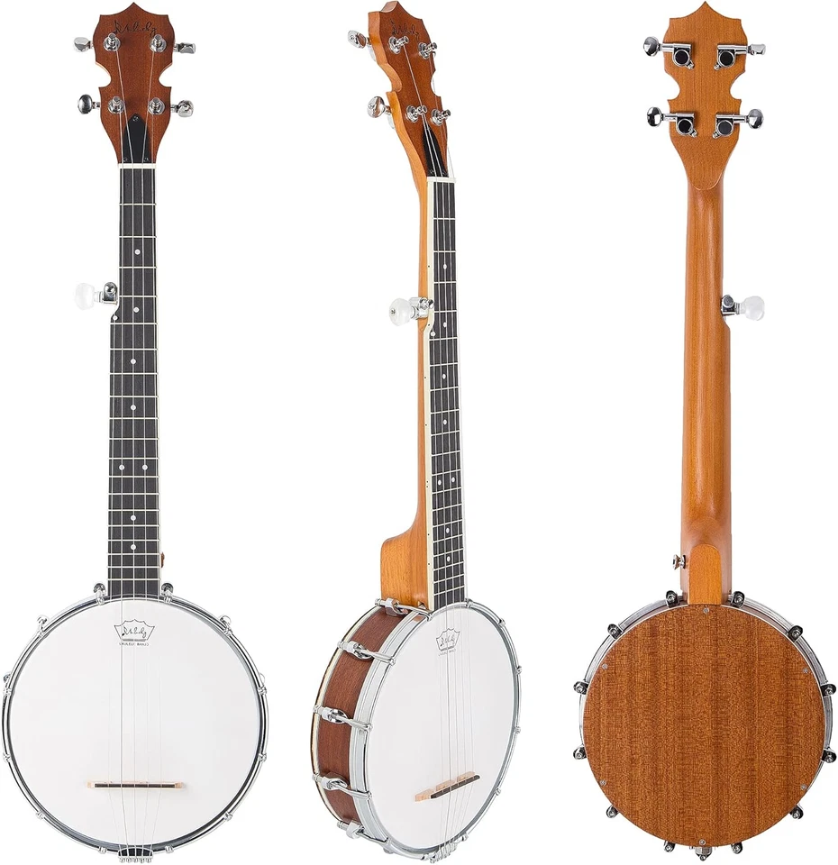 5 String Banjo Mini -  26 Inch Travel Banjo Sapele Body Closed Solid Back Beginn - Image 2 of 4