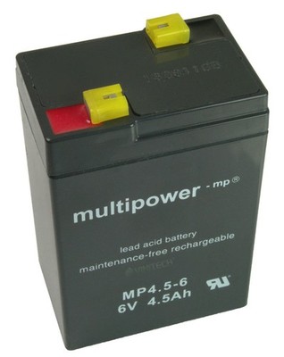Multipower MP4.5-6 6V 4,5 Ah Bleiakku Blei Gel Akku ersetzt Ultracell UL4.5-6
