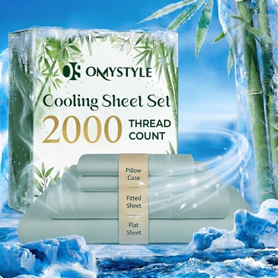 #ad 4 Piece Premium Bamboo Blend Bed Sheet Set Deep Pocket Breathable Soft Sheets $29.99