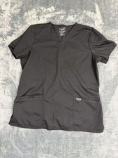 Cherokee Womens Black Scrub Top V-Neck Large With Pockets Workwear Revolution