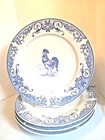 4 Mulberry Home Collection Rooster Plates 2006 Genmert-Blue Decorations 10&1/2" — photo 2