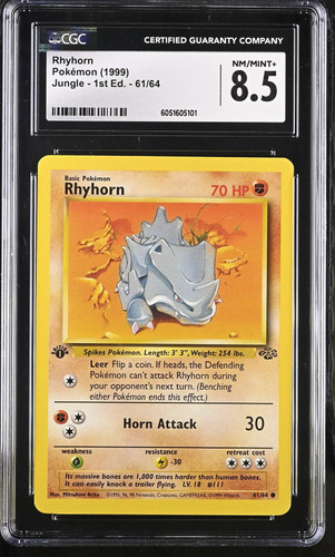 Rhyhorn (1st Edition) graded CGC 8.5 for sale on eBay