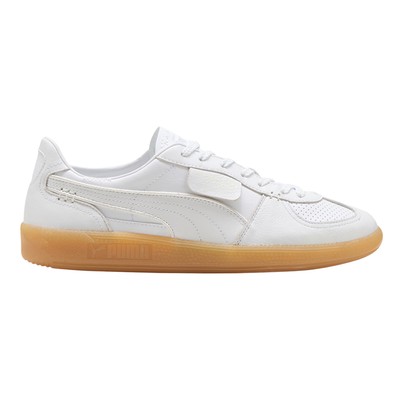 PUMA Palermo S And P Leather Perforated Lace Up  Mens White Sneakers Casual Shoe