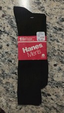 NOS Single Pair Of Hanes Men's Dark Brown Dress Socks 80s 90s W/Tags