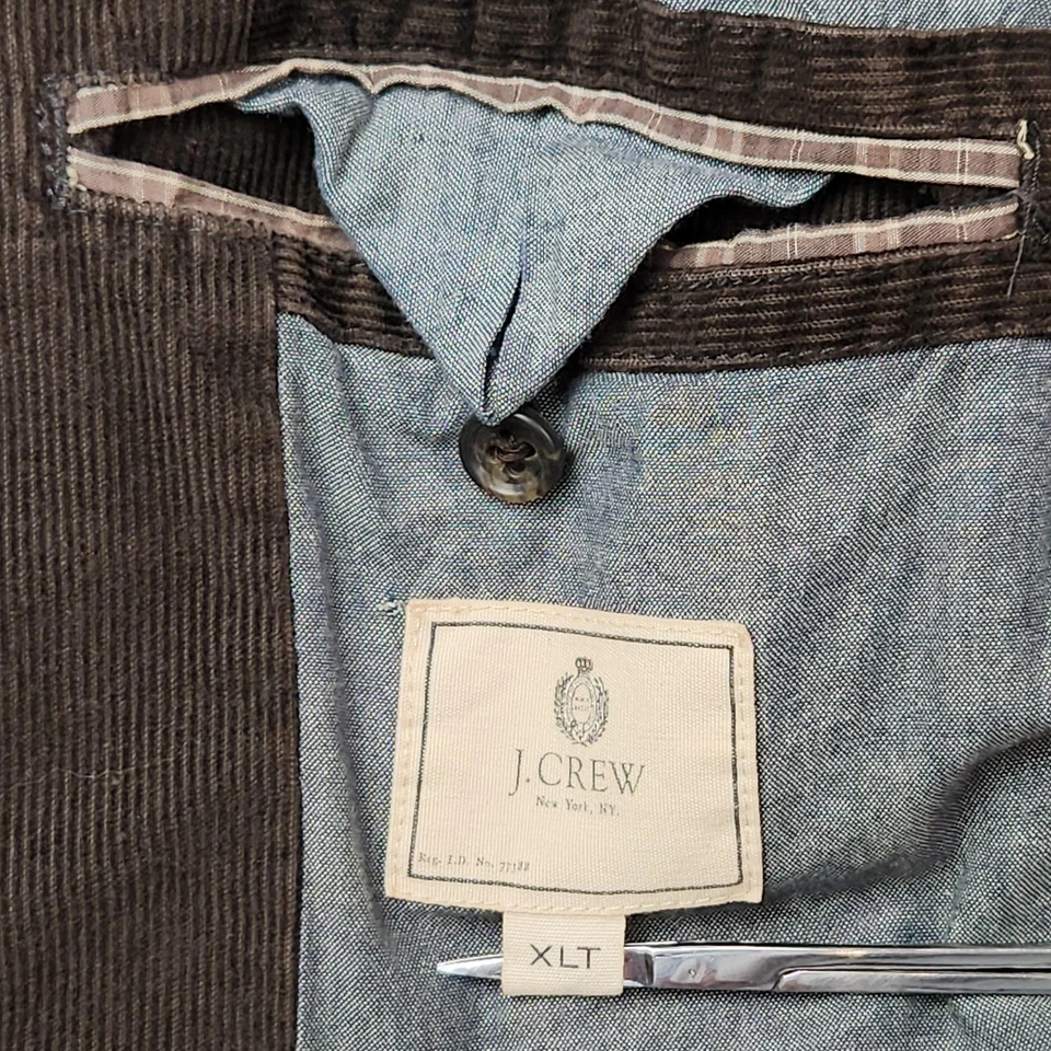 Blazer masculino J Crew XLT marrom veludo casaco esportivo 3 botões bolsos forrados - Imagem 4 de 4