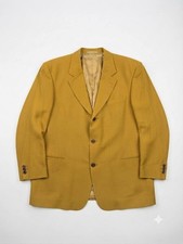 Vintage Hugo Boss x Broekman Mustard Yellow Wool Blend Blazer Jacket Size 56 IT