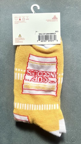 Calcetines Nissin Cup Noodles HOMBRE Novedad Crew - 1 Par Zapato 6-12 Nuevo con Etiquetas - Imagen 6 de 7