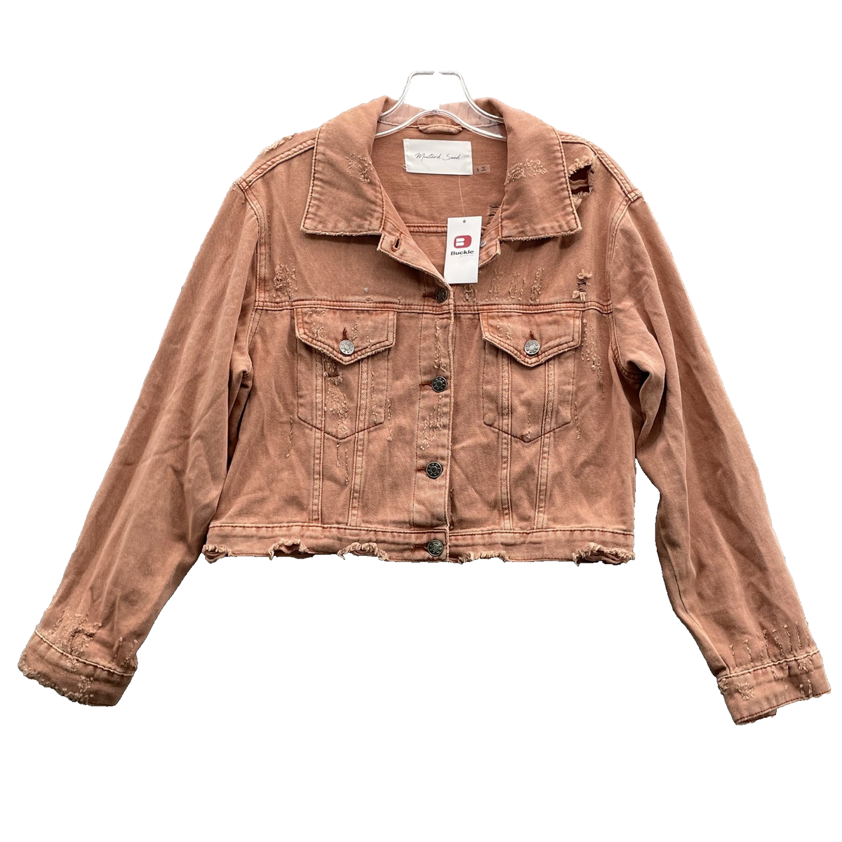 Buckle Jean Jacket Women's Small Tan Clay Crop Western Boho Rodeo