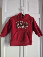 GAP Kids Soft Fleece Logo Red Hoodie Size 2T Pullover Kangaroo Pocket 1A
