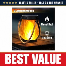 Solar Flame Rope Lantern Type-C Rechargeable Waterproof Hanging Lamp for Garden