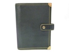Auth LOUIS VUITTON Agenda MM Suhali Day Planner Cover M20884 Black 36636568