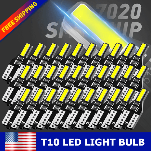 20X Super White T10 194 168 W5W 2825 LED License Plate Interior Light Bulb 6000K - Picture 17 of 28